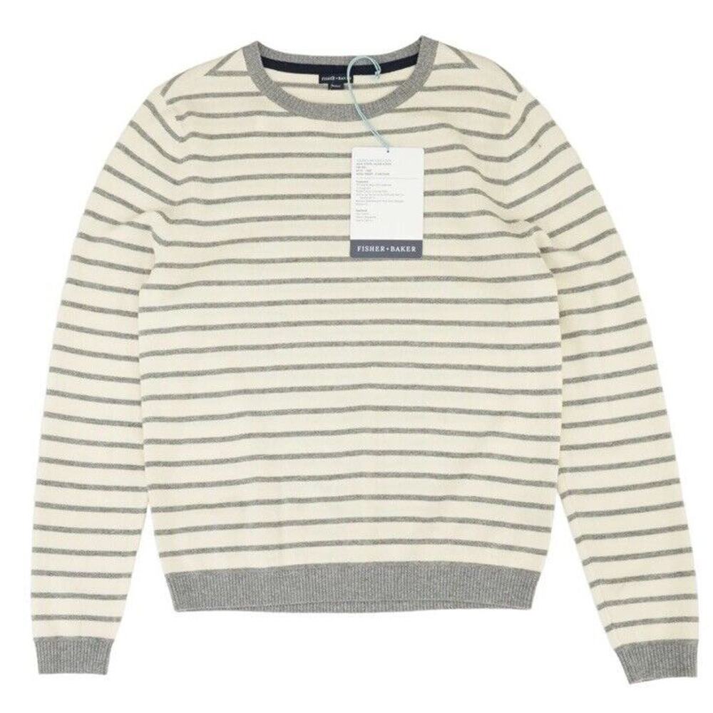 NWT Men’s Fisher + Baker Striped Wool Sweater - Size Medium